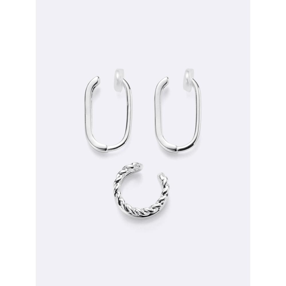 

Gu By Uniqlo Серьги-кольца прямоугольной формы без прокола 2 шт. 85 SILVER/ONE SIZE