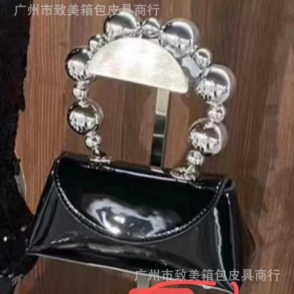 French Shiny Diamond Women'S Handbag Steel Ball Wrist Fresh Macaron Small Square Bag Girl Street