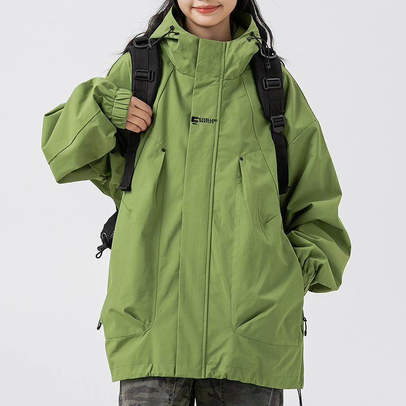 Giacca Assault da Uomo per Sport Outdoor Casual Monocolore, Nuovo Brand di Tendenza Lavoro Ampia, Giacca a Vento Funzionale