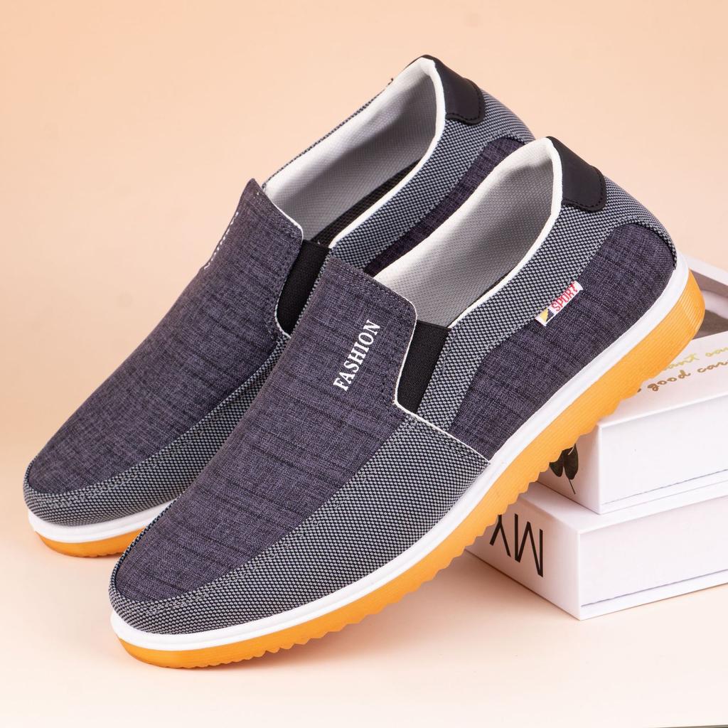 Fashion Men's Shoes Summer Breathable Canvas Shoes Fashion Outdoor Casual Sneakers for Men Oxfords Slip on Loafers Comfort Driving Shoes