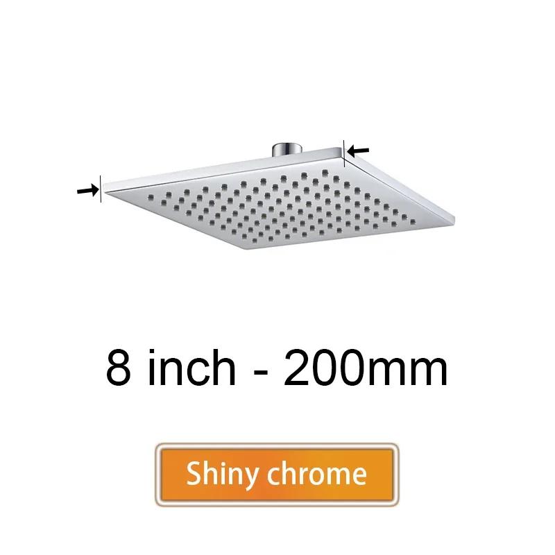 Bathroom Accessories Bath Square Rain Shower Head Quality Brass Shower, Brushed Gold, Rose, Black, Chrome, Brushed Grey