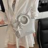 Shoulder Bag Small Basket Bag PU Shining Banquet Handbag Fashionable Sweet Star Silver Bag  Women