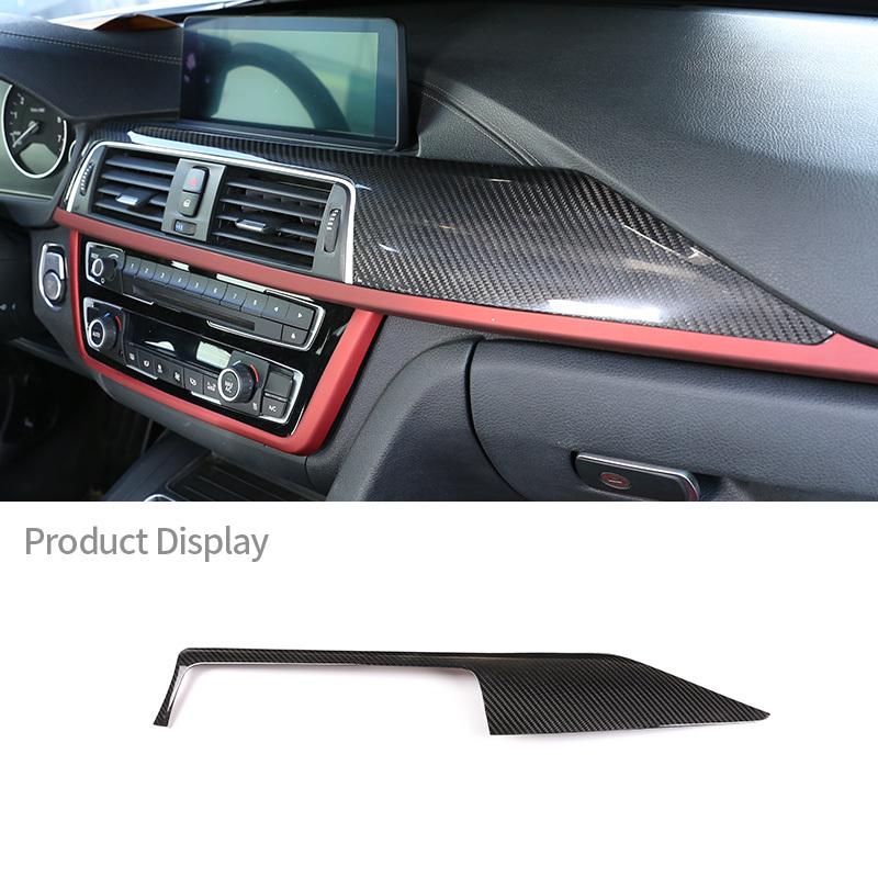 For BMW F30 F31 F32 F33 F34 F36 F80 F82 Real Carbon Fiber Car Dashboard Panel Decorative Cover Sticker Trim Interior Accessories