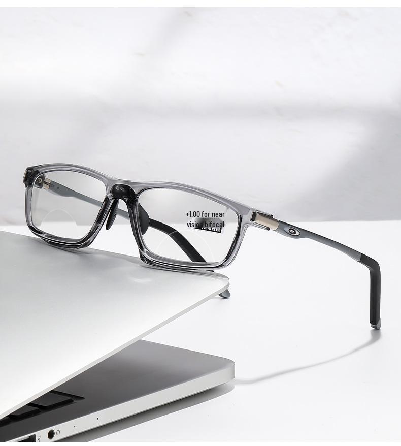 Photochromic Dual-Light Reading Glasses - Trendy Anti-Slip Aluminum-Magnesium Design for Men & Women
