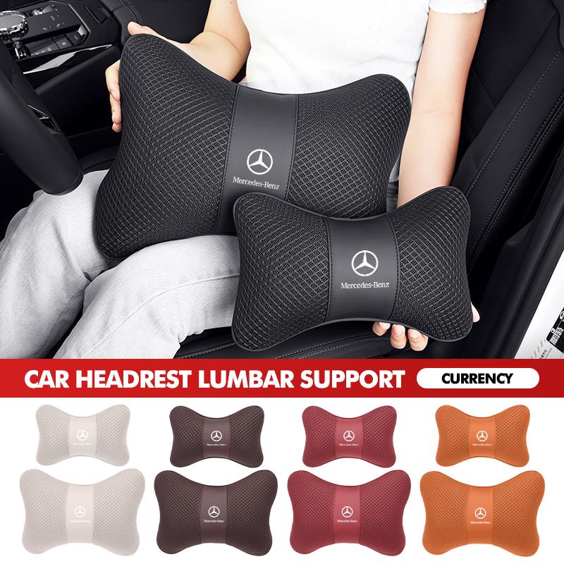 CRO1 Car Headrest Lumbar Support Kit Seat Cushion Neck Pillow Interior For Mercedes Benz AMG A C E S G Class W201 W210 W108 W204 W205