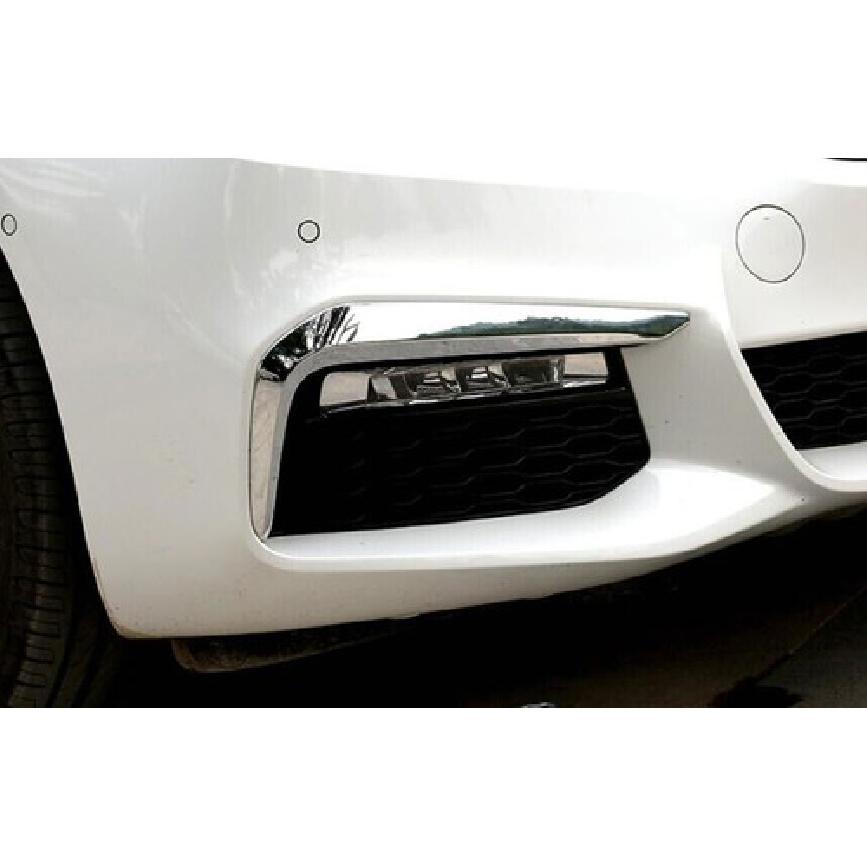 For BMW 5 Series G30 2018- ABS Chrome Exterior Front Fog Light Strip Trim 2X