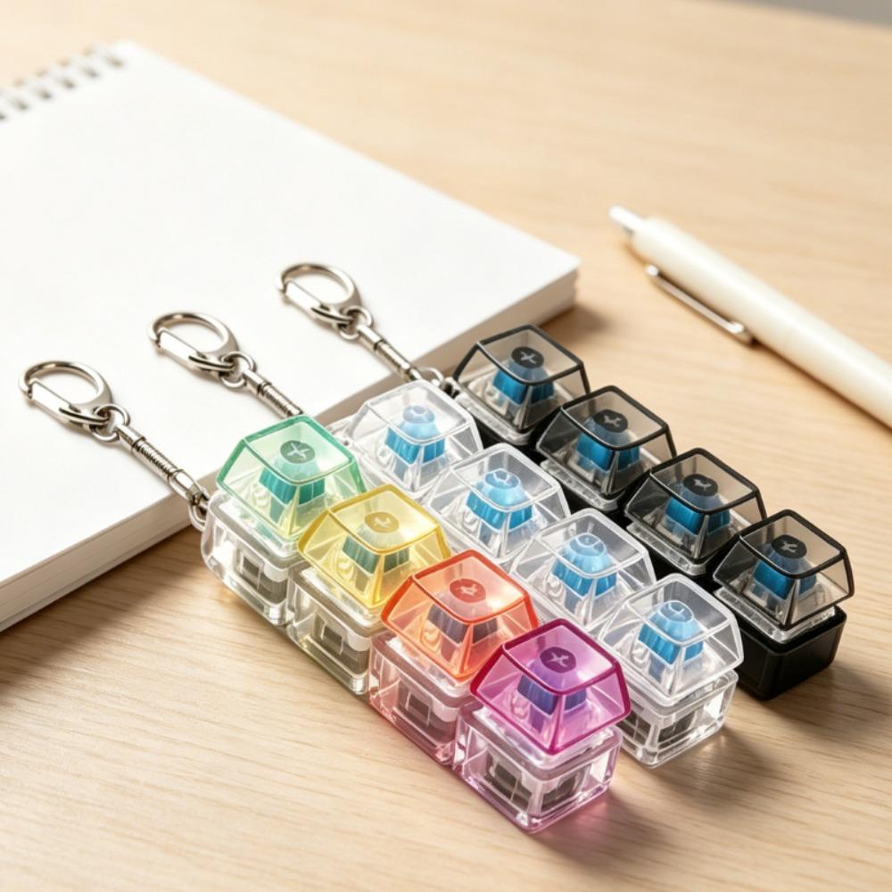 High Quality Led Keyboard Keychain Fidget Toy, Pressable Buttons, Stress Relief, Portable Desktop Ornament, Ideal Surprise Gift