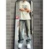 Retro-Jeans für Herren im neuen Herbststil, explosiver Street-Hooligan, hübsche Freizeithose für Teenager, lockere, gerade und weit geschnittene Herrenhose