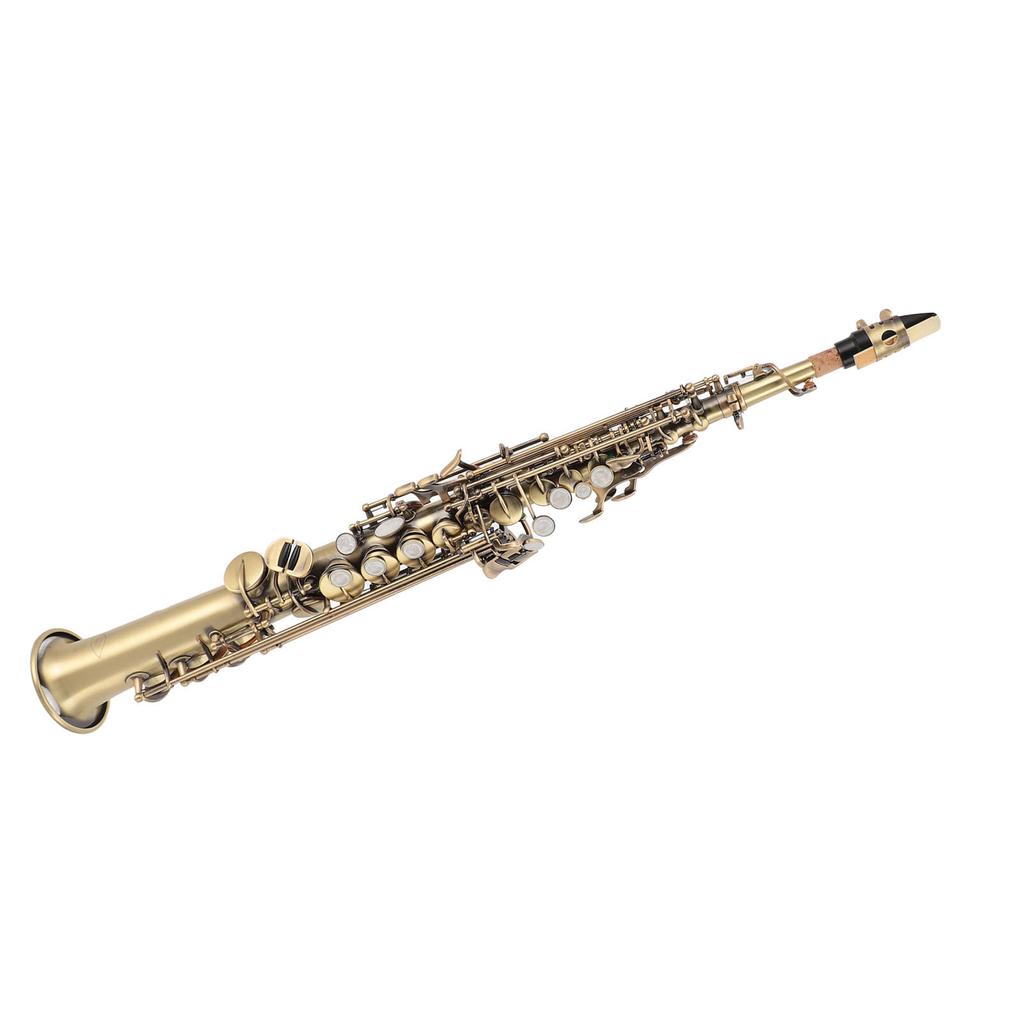 Saxofone Soprano Chave Si Bemol Saxofone Instrumento Reto para Estudantes Iniciantes Intermediários com