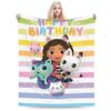 Cartoon Cute Gabby Dollhouse Blankets Flannel All Season Portable Warm Throw Blanket for Bed Bedroom Rug Piece
