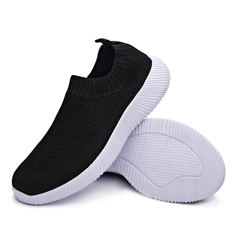 Fashion 2025 Women Shoes Knitting Sock Sneakers Women Flat Shoes Casual Breathable Sneakers Flats Walking Shoes for Women Pink 43