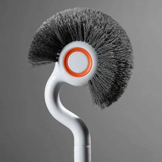 Bowl Brush with Holder S-Shaped Bristles Design 360-degree Deep Cleaning Long Handle