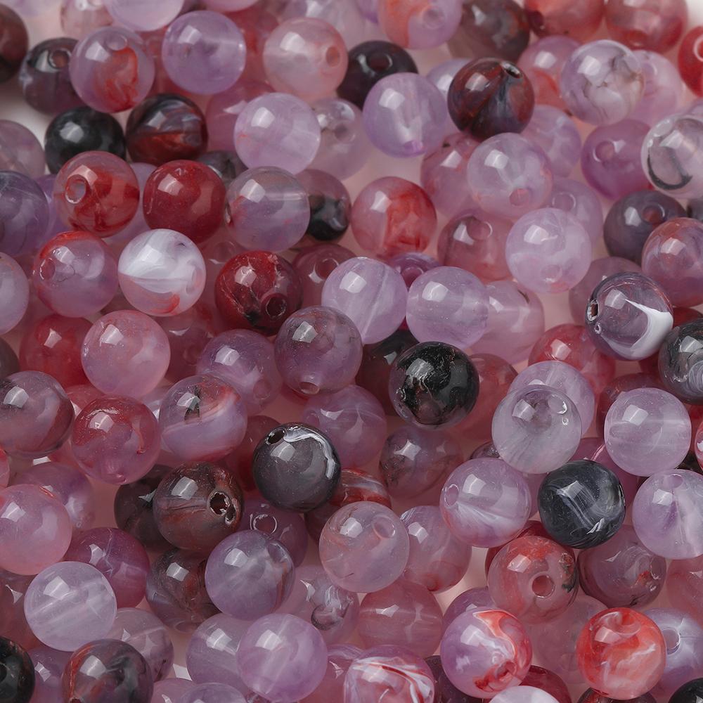 20pcs/Lots Acrylic Imitation Stone Round Beads Spacer Loose Beads for DIY Earrings Necklaces Bracelets Jewelry Making Supplies