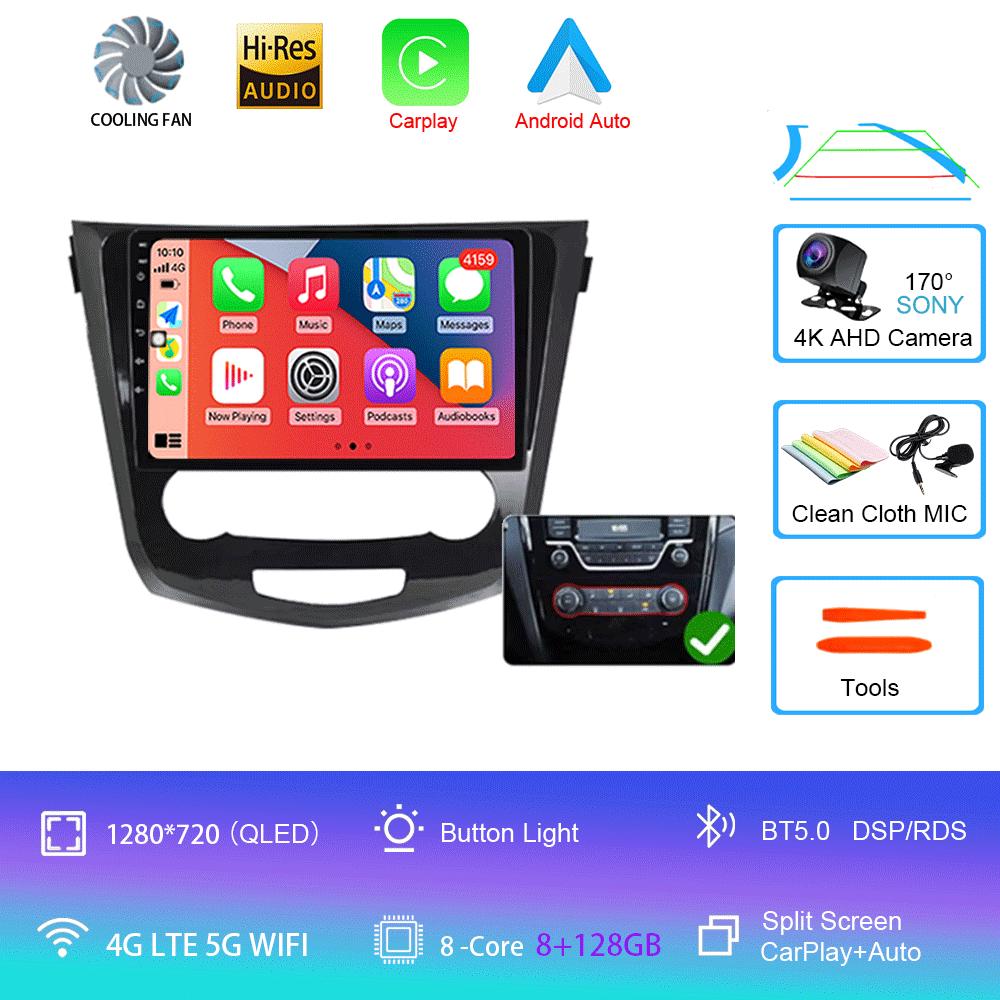 Android14 For Nissan Qashqai J11 Nissan X Trail T32 2014 - 2017 2Din Stereo Autoradio Carplay Car Radio Multimedia Video Player