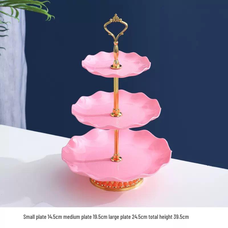 Tavă cu trei etaje în stil nordic pentru fructe și gustări pentru living