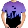 Summer Round Neck 3D Interesting Cartoon Patterns Printed Top Fashionable Casual Short Sleeved Children's Boy T-shirts
