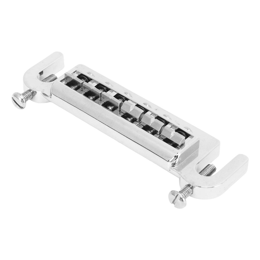 Guitar Roller Bridge String High Stability Sturdy Metal Silver Electric Guitar Roller Saddle Bridge