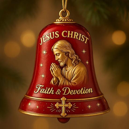 Nativity Jesus Bell Ornament U.S. 250th Anniversary Commemorative Metal Doorbell Decoration Memorial Gifts for Family Friends