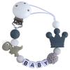 Personalized Name Handmade Silicone Baby Beech Dummy Pacifier Clip Safe Teething Chain Teether Pacifier chains Holder Chain Gift