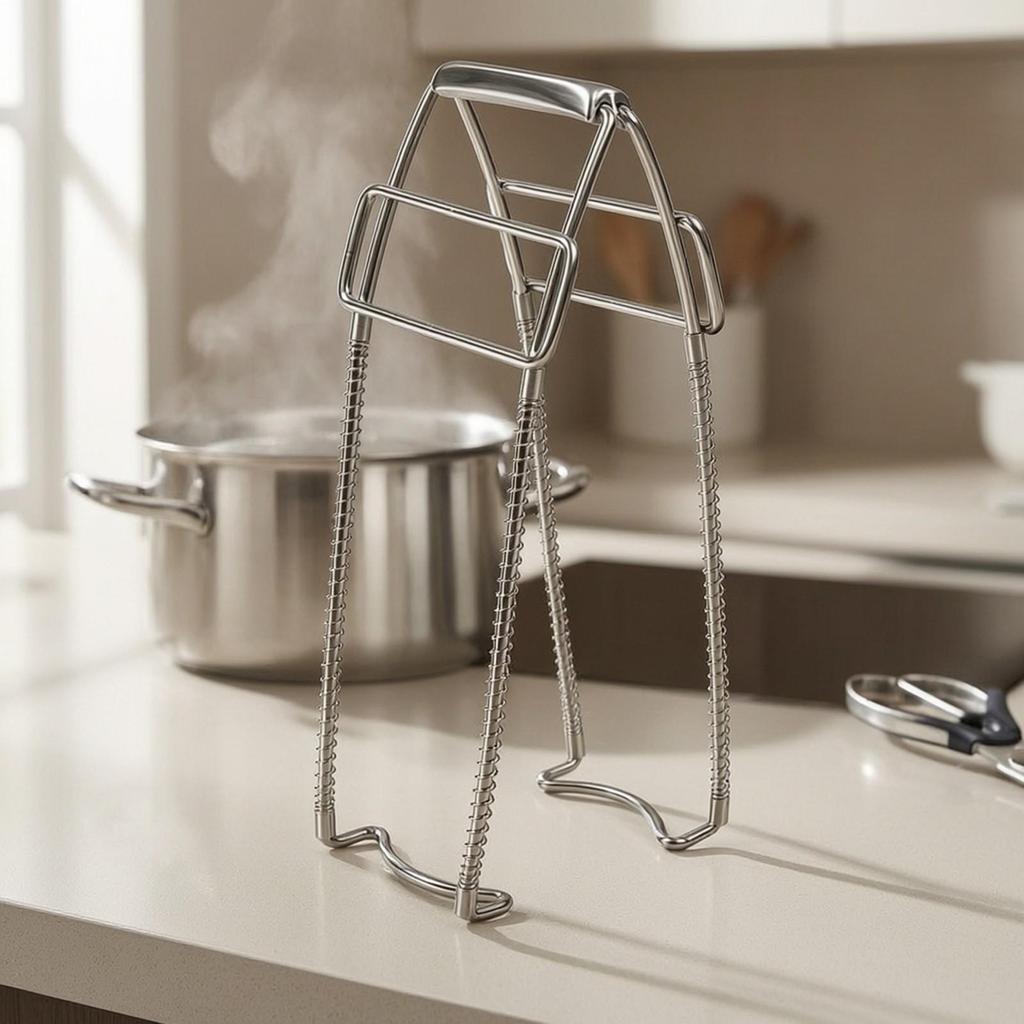 Dish Lifting Gripper Rustproof Stainless Steel Plate Retriever Long-Lasting