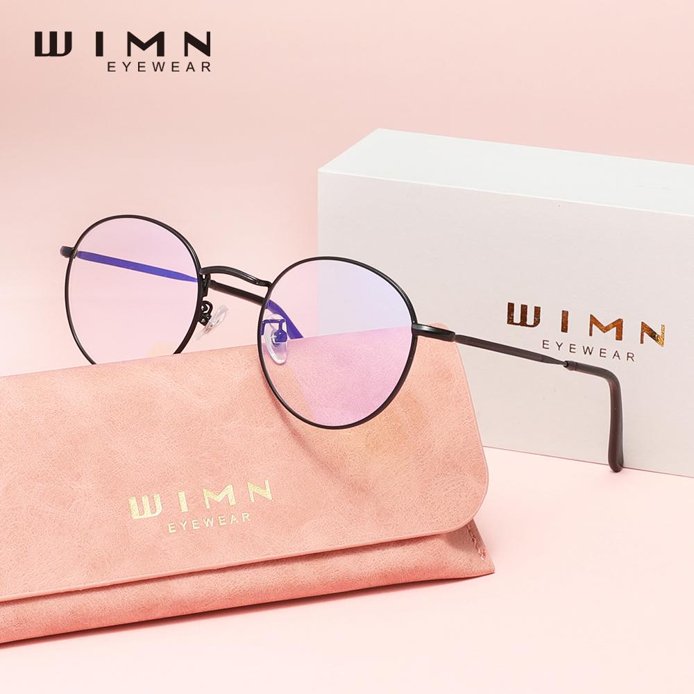 

WIMN модные женские круглые очки для чтения с защитой от синего света, мужские очки с прозрачными линзами из сплава
