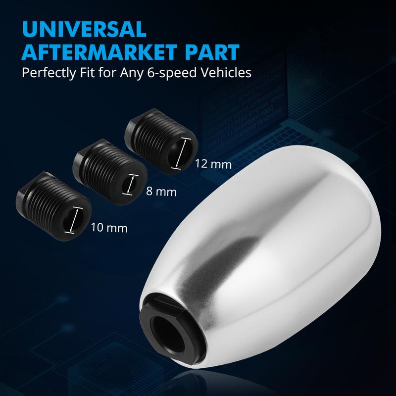 Universal 6 Speed Gear Shift Knob with 8mm & 10mm & 12mm Adapters, Universal for Honda Civic, for Acura RSX