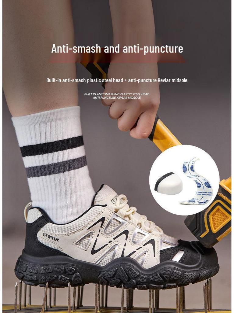 Women's All-Season Protective Shoes: Anti-Smash, Anti-Puncture, Insulated, Breathable, Anti-Odor, Comfortable.