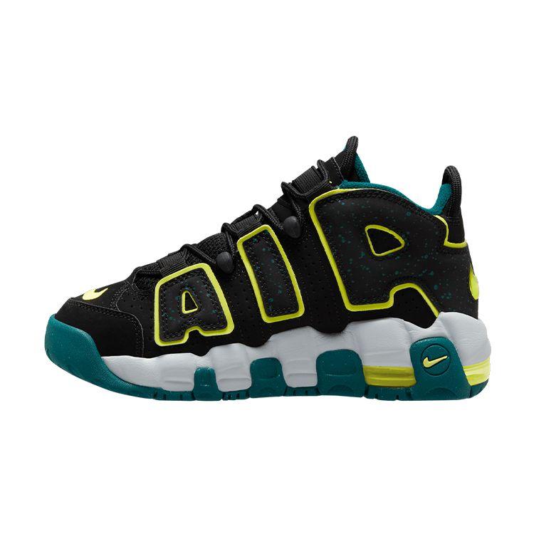 

Nike Air More Uptempo GS Black Geode Teal Volt Clear Jade Kids Shoes DZ2809-001 36.5