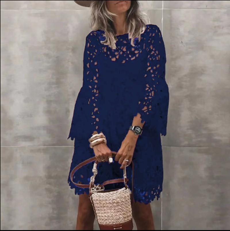 2026 Cross-border Summer New European and American Women's Clothing Amazon Dress Ethnic Style Lace Flower Temperament Small Fragrant Short Skirt