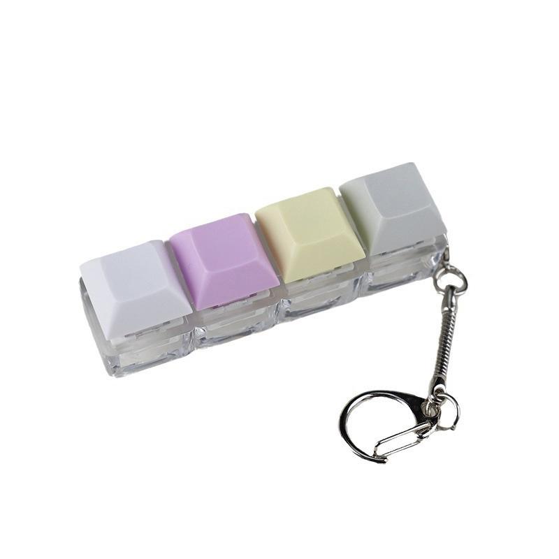 4-Keys Mechanical Keyboard Key Toy Keychain Party Stress Relief Diy Fidget Button Keycap Fidget Keyboard Toys Finger Keyboard