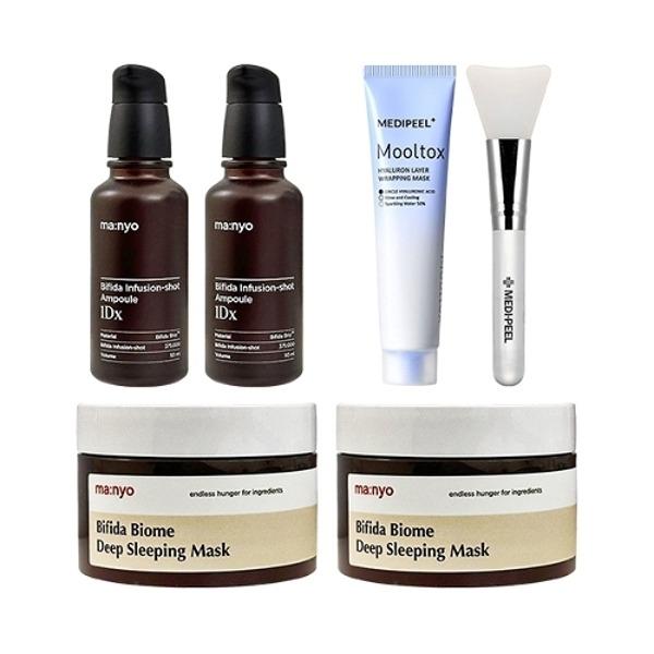 

MANYO FACTORY Infusion Shot Ampoule 50ml x2 + Deep Sleeping Mask 100ml x2 + Medipeel Water Tox Wrapping Mask 70ml + Brush_23866633_643502