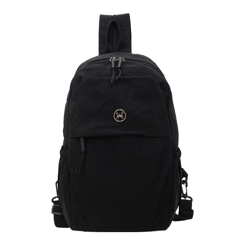 

Однотонный женский рюкзак Многофункциональная нагрудная сумка Большая вместимость Сумка через плечо чёрный