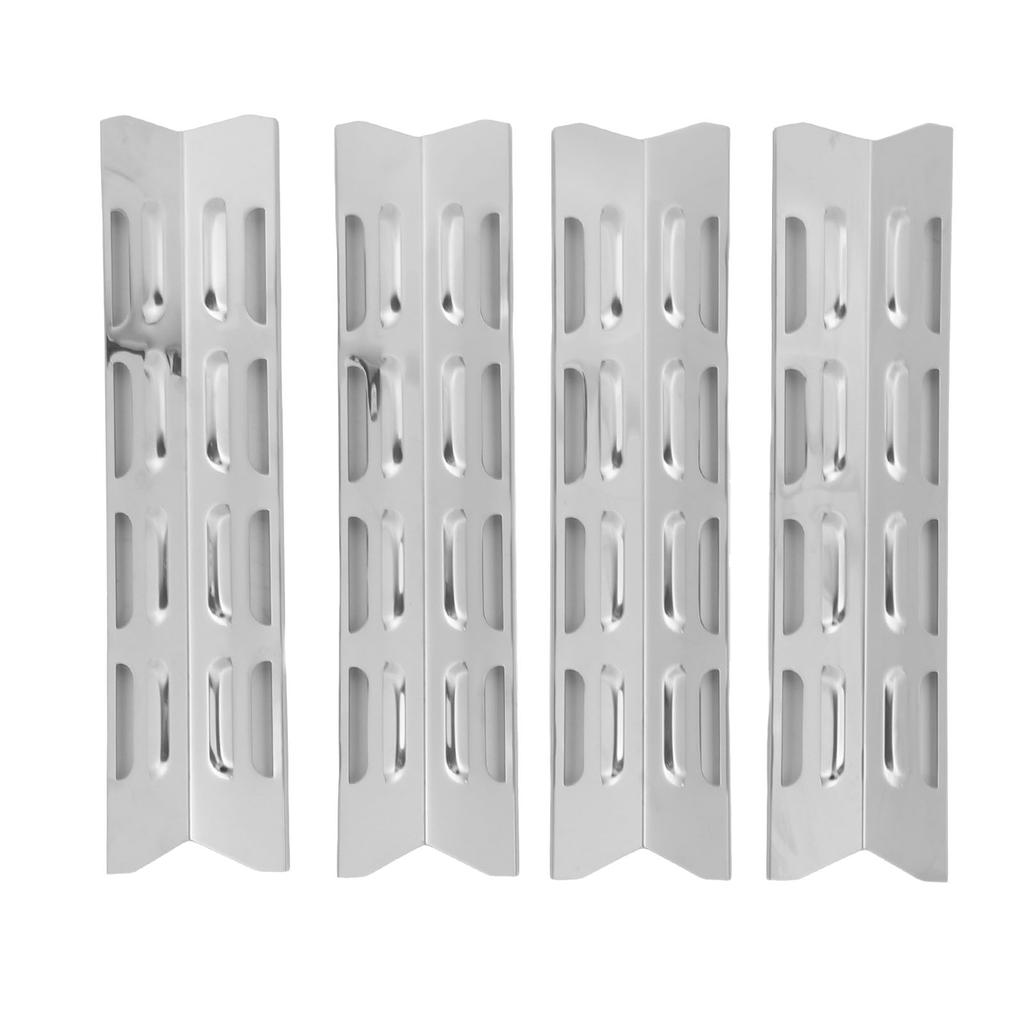 4PCS Grill Burners Cover Heat Plate Shield Tent Stainless Steel Enamel Adjustable Universal Durable Grill Accessory