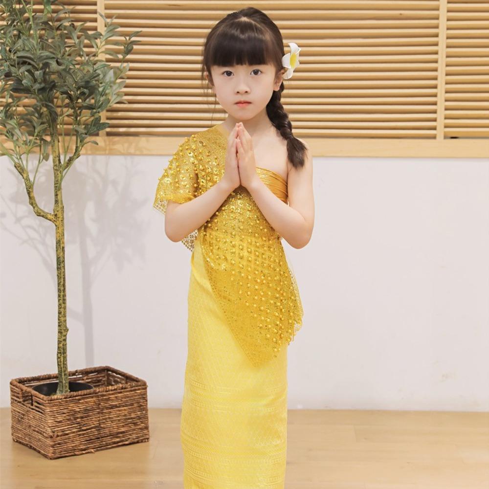 Thailand Style Dai Festival Costume Long Skirt Thailand Suit Top Skirt  Splashing Garment