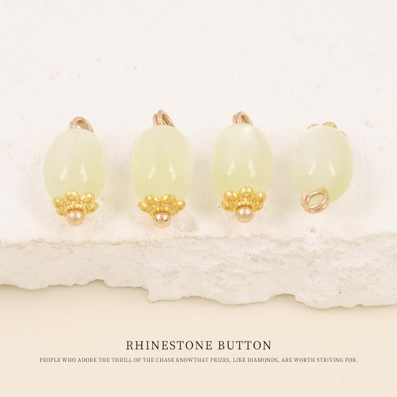 5pcs Guofeng Shirt Cardigan Button Resin Pearlescent Flower Tray Round Bead Button Chinese Hanfu Tang Suit Disc Button Cheongsam Button