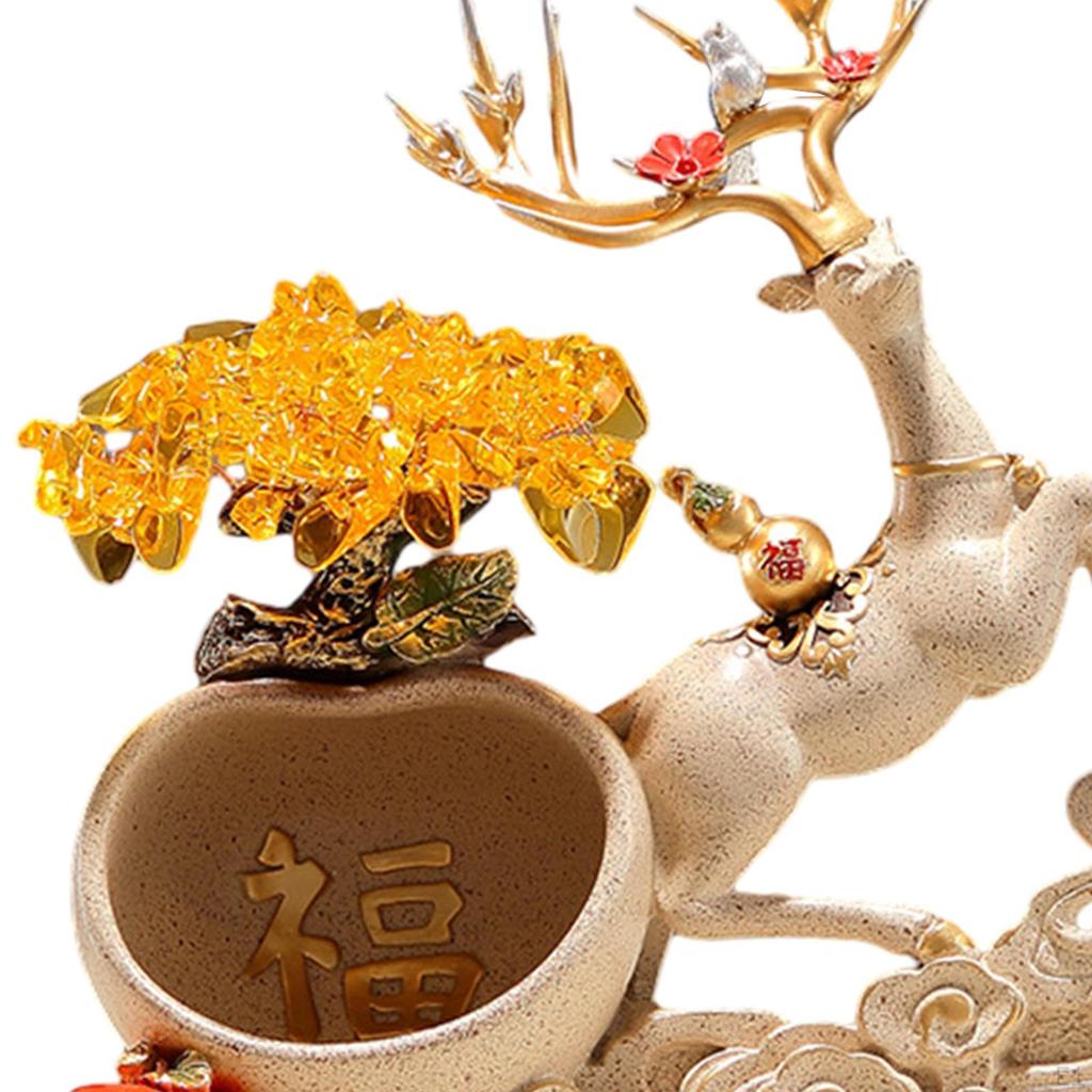 Decorative Deer Figurine Tabletop Ornament Key Storage Rack Crafts Elk Resin Statue for