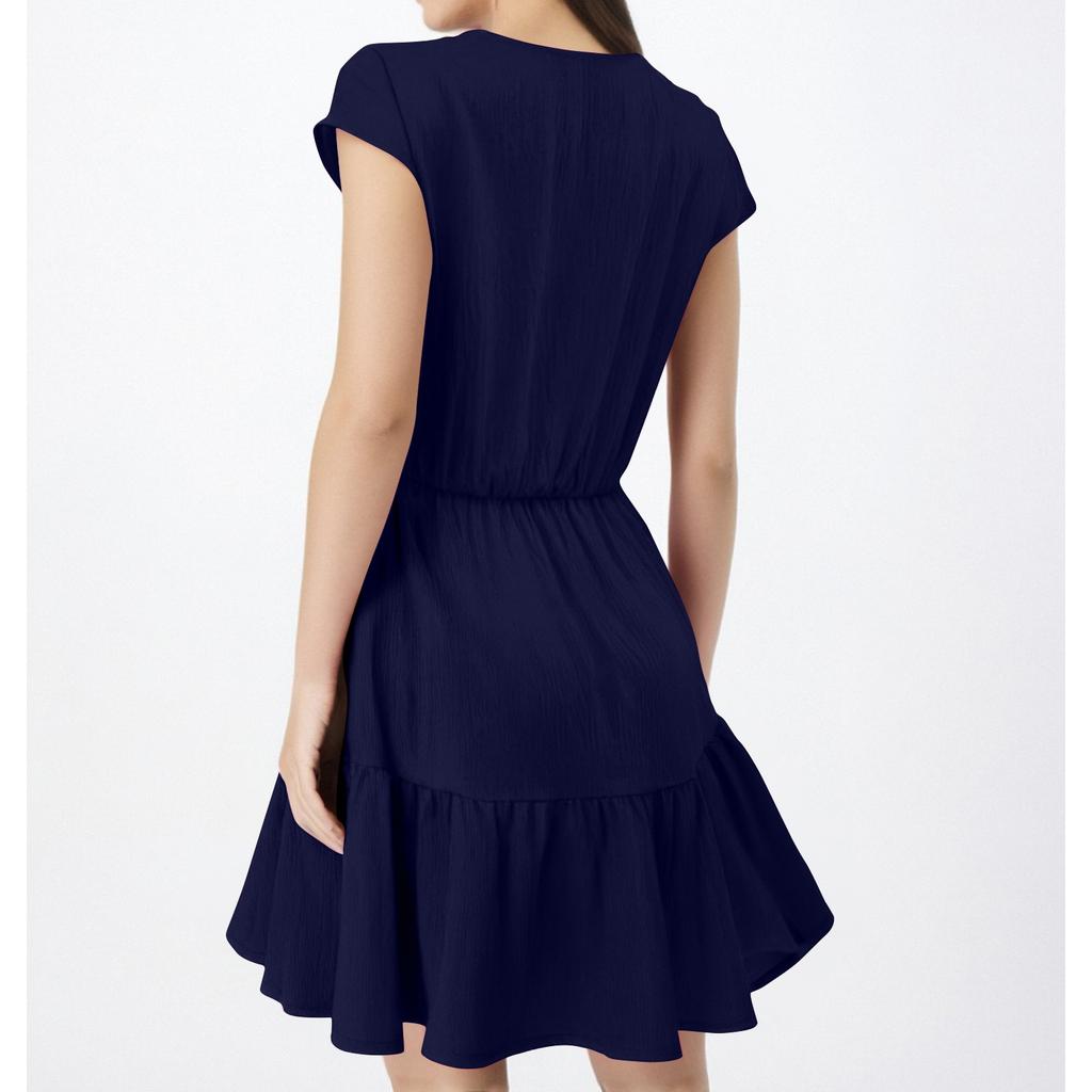 Women's Fashion Casual V-Neck Shoulder Sleeve Dresses