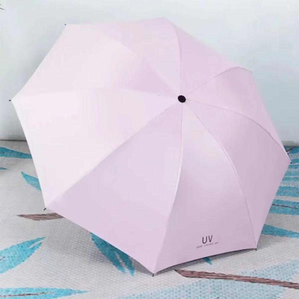 Solid Color UV Protection Umbrella Waterproof Hand Operated Parasol Sunscreen Umbrella  Student Use