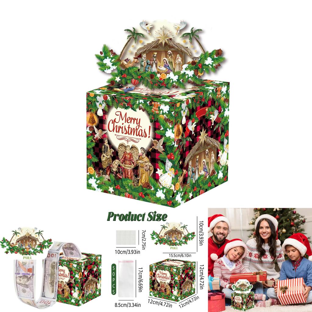 Jesus Christmas Theme Gift Box With Decorative Atmosphere For Holiday Celebrations