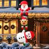 8FT Christmas Inflatables Decor, Climbing Santa Claus with Reindeer & Snowman/Elves, Xmas Decor for Beam Roof Tree Indoor Party