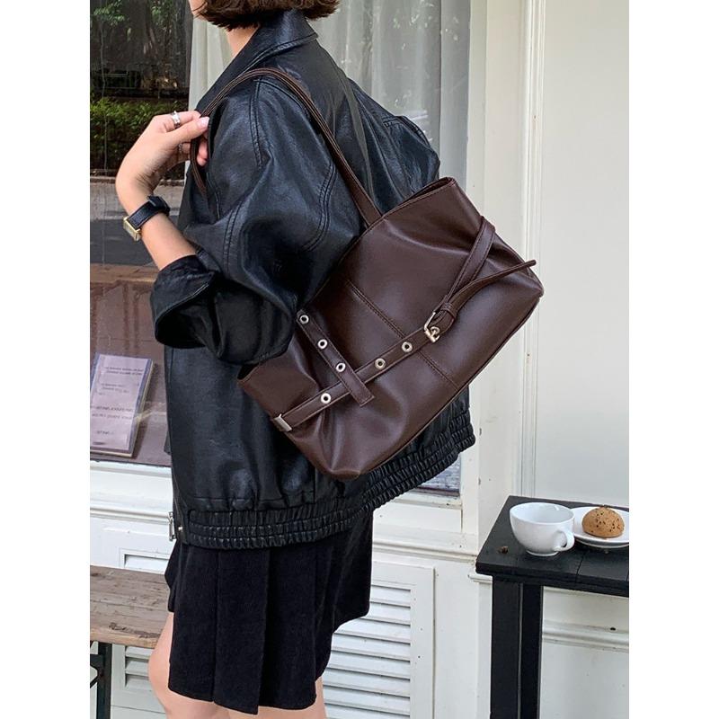 Однолямочная сумка, Сумка-тоут большой вместимости, Дорожная сумка высокого класса кофейный