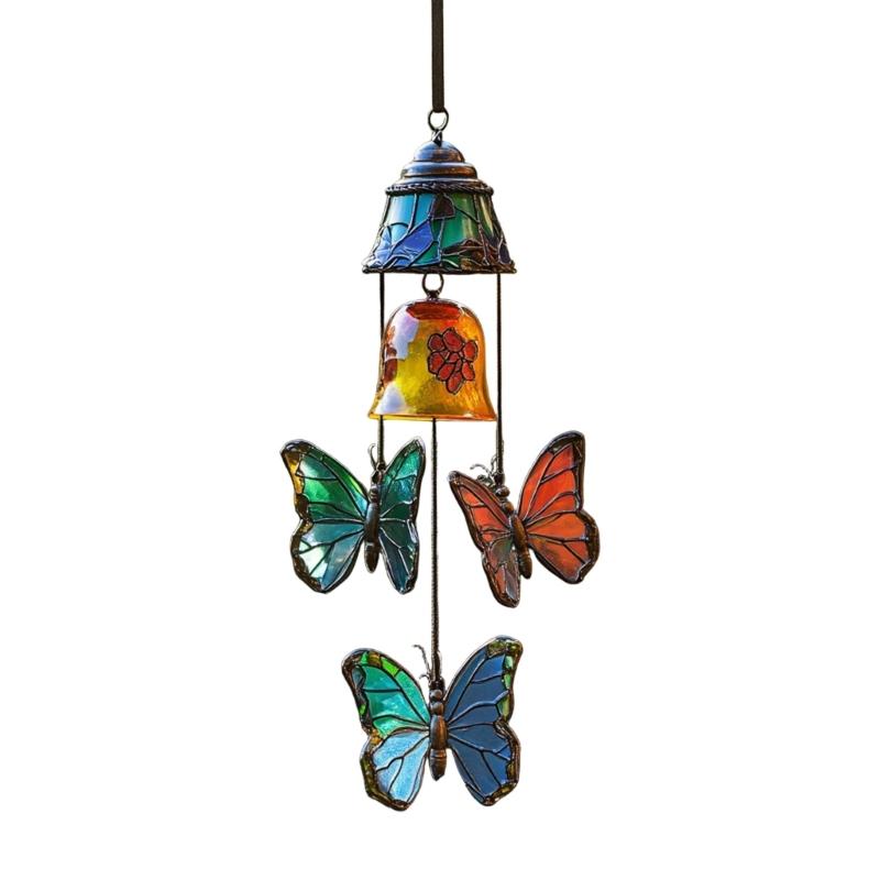 Butterfly Wind Chimes Producing Clear Tone for Balconies and Garden Creating a Peaceful Artistic Iron Design