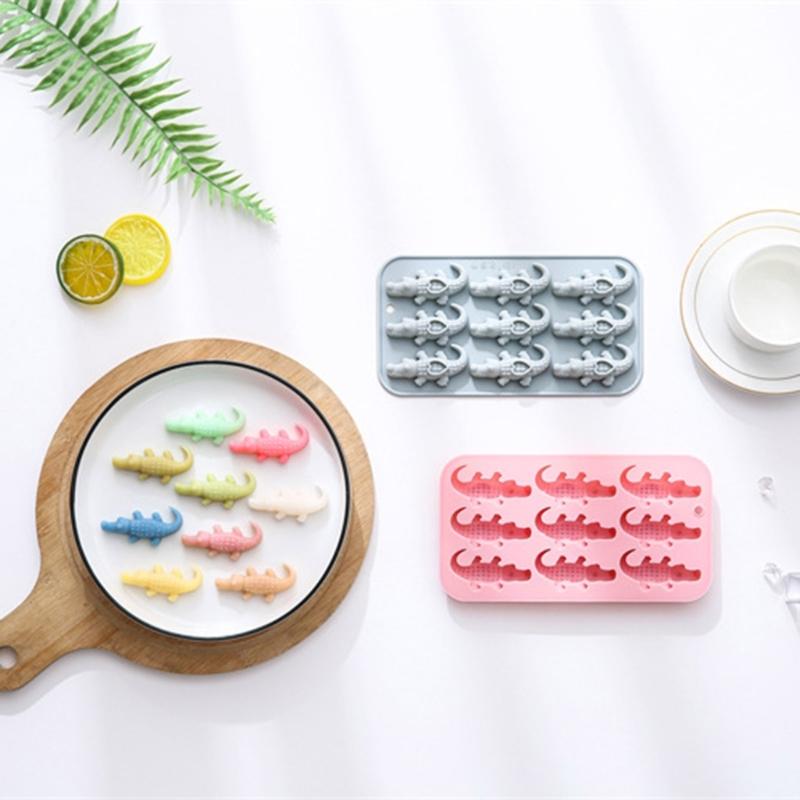 9 Cavity Crocodiles Silicone Mold For Baking Cake Chocolate Candy Making Food Safe Easy Releases Dessert Mould