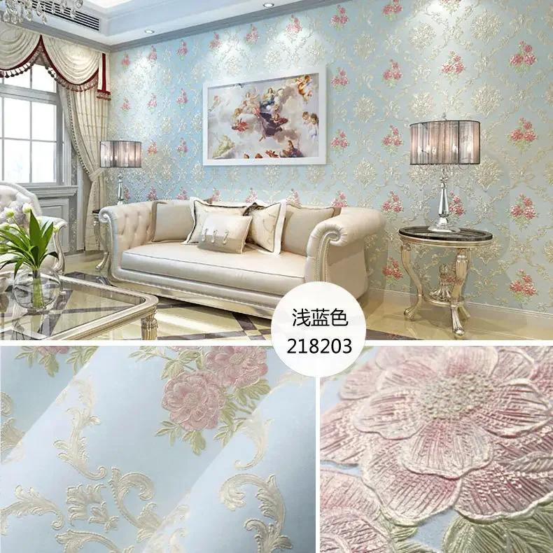 

Утолщенные наклейки на стену в европейском стиле 3d для гостиной, самоклеящийся домашний декор, нетканые обои, обои для фона спальни 53CMX9.5M