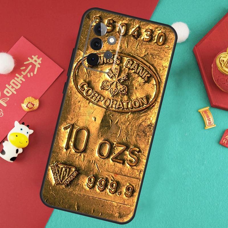 Switzerland Fine Gold Case For Samsung Galaxy A55 A35 A15 A54 A34 A14 A52 A32 A12 A13 A33 A53 A17 A16 A26 A36 A56