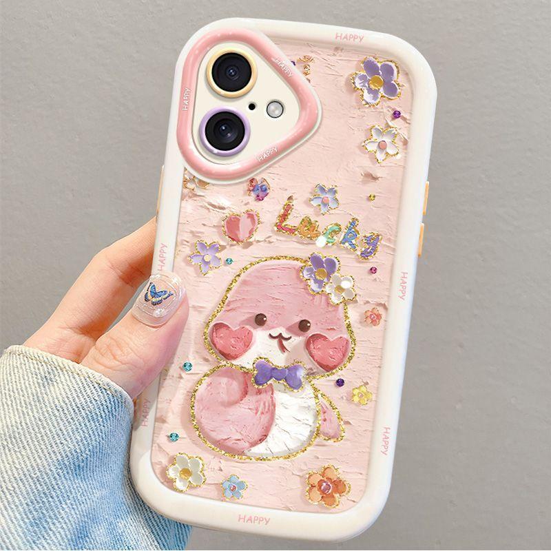 For iPhone 16 Plus Case Lucky Snake Pattern Design TPU+PC Protective Phone Cover