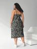 High-Quality Daisy Print Sexy Suspender Dress with Adjustable Buckle