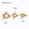14k Gold Plated Brass Metal Jewelry Clasps Fasteners DIY Handmade Necklace Accessories 9/11.5/15MM Carabiner Spring Ring Clasps