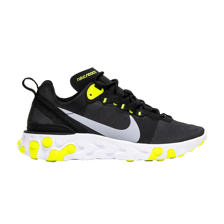 

Женские кроссовки Nike React Element 55 Black Volt Volt-Cool-серо-белые BQ2728-001