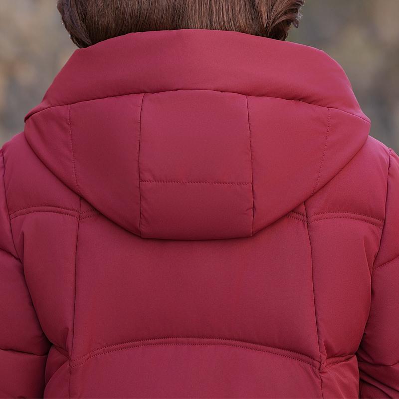 Plus Size 2XL-6XL Middle Age Women's Winter Jackets Hooded Elegant Loose Thick Warm Long Parkas Female Coats